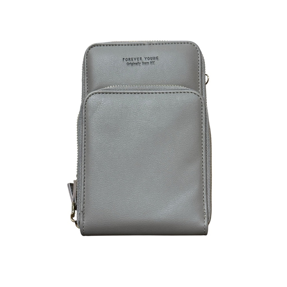 Forever Young Gray Zip Crossbody